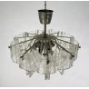 LAMPADARIO SOFFITTO ANNI 70 DESIGN VETRO HANGING LAMP GLASS VINTAGE 6 LUCI EPOCA