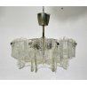 LAMPADARIO SOFFITTO ANNI 70 DESIGN VETRO HANGING LAMP GLASS VINTAGE 6 LUCI EPOCA