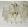 LAMPADARIO SOFFITTO ANNI 70 DESIGN VETRO HANGING LAMP GLASS VINTAGE 6 LUCI EPOCA