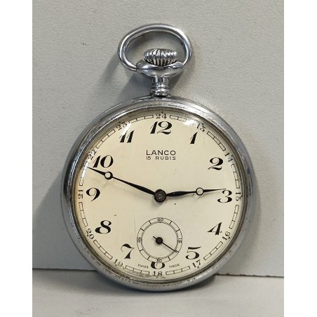 ANTICO OROLOGIO TASCA Lanco EPOCA anni 50 meccanico OLD POCKET WATCH taschino