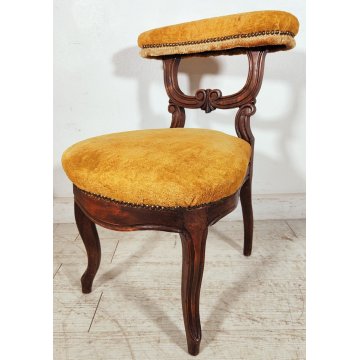 COPPIA ANTICA SEDIA INGINOCCHIATOIO epoca 800 Luigi Filippo IMBOTTITA legno NOCE