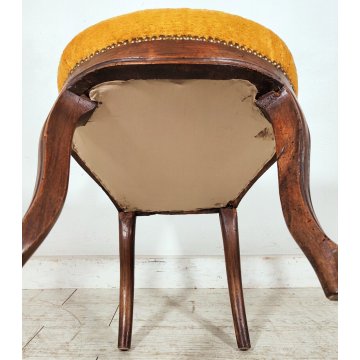 COPPIA ANTICA SEDIA INGINOCCHIATOIO epoca 800 Luigi Filippo IMBOTTITA legno NOCE