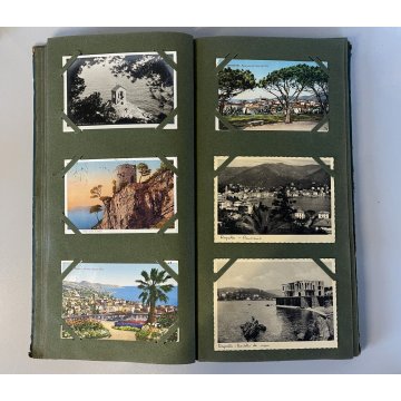 ANTICO ALBUM CARTONATO RACCOLTA CARTOLINE Souvenir  ITALIA e LAGO MAGGIORE 1915