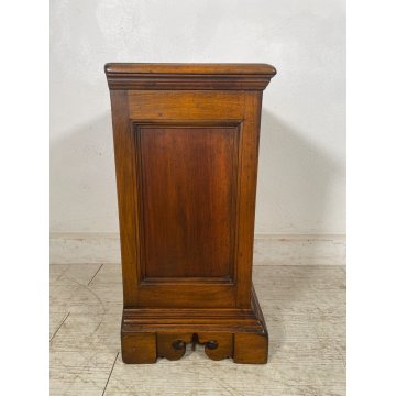 ANTICO COMODINO 3 CASSETTI LEGNO NOCE epoca '900 CASSETTIERA CANTERANO stile 800