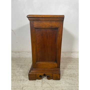 ANTICO COMODINO 3 CASSETTI LEGNO NOCE epoca '900 CASSETTIERA CANTERANO stile 800