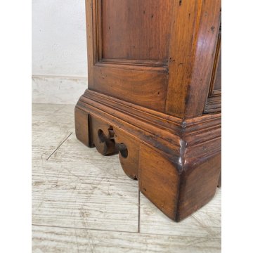 ANTICO COMODINO 3 CASSETTI LEGNO NOCE epoca '900 CASSETTIERA CANTERANO stile 800