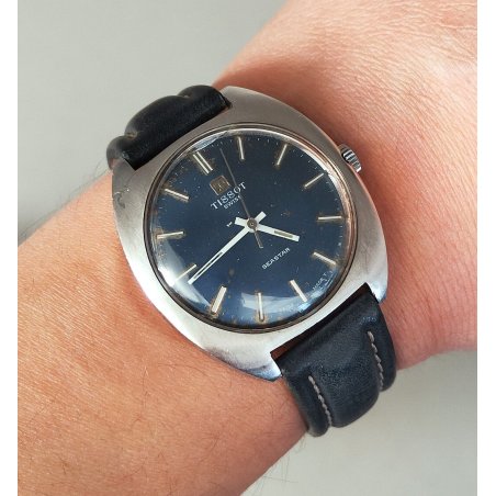 TISSOT Seastar OROLOGIO POLSO cal 2451 acciaio ANNI 60 VINTAGE Wrist Watch BLU