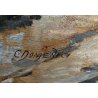 COPPIA QUADRO DIPINTO OLIO TAVOLA C. Domenici PAESAGGIO CONTADINI PASCOLO BUOI