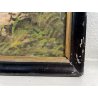 COPPIA QUADRO DIPINTO OLIO TAVOLA C. Domenici PAESAGGIO CONTADINI PASCOLO BUOI