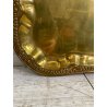 GRANDE VASSOIO OTTONE RETTANGOLARE 80cm EPOCA 900 BORDI SAGOMATI MANICI DORATO