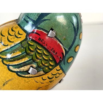 GIOCATTOLO LATTA VINTAGE DONALD DUCK TIN Windup TOY Bell 263 MADE in ITALY '30
