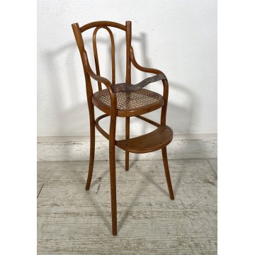 SGABELLO THONET MINIATURA PICCOLO BAMBOLA BAMBOLOTO PAGLIA VIENNA 1900 SEDIA TOY