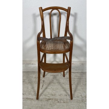 SGABELLO THONET MINIATURA PICCOLO BAMBOLA BAMBOLOTO PAGLIA VIENNA 1900 SEDIA TOY