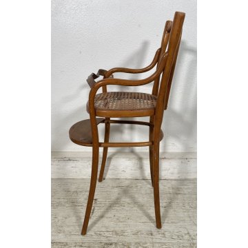 SGABELLO THONET MINIATURA PICCOLO BAMBOLA BAMBOLOTO PAGLIA VIENNA 1900 SEDIA TOY