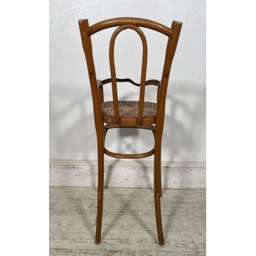 SGABELLO THONET MINIATURA PICCOLO BAMBOLA BAMBOLOTO PAGLIA VIENNA 1900 SEDIA TOY