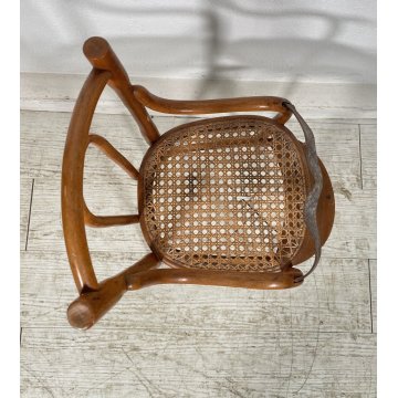 SGABELLO THONET MINIATURA PICCOLO BAMBOLA BAMBOLOTO PAGLIA VIENNA 1900 SEDIA TOY