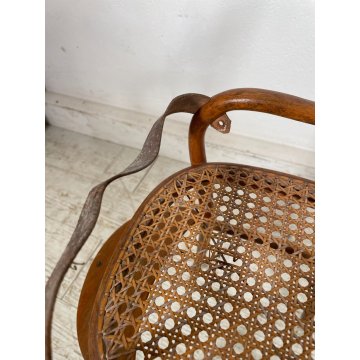 SGABELLO THONET MINIATURA PICCOLO BAMBOLA BAMBOLOTO PAGLIA VIENNA 1900 SEDIA TOY