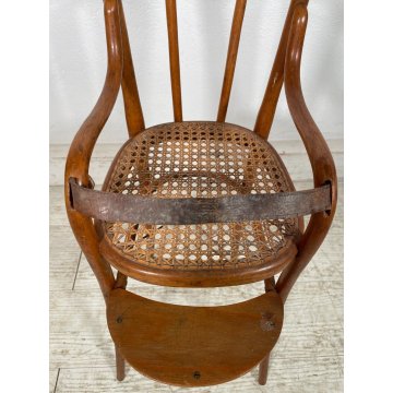 SGABELLO THONET MINIATURA PICCOLO BAMBOLA BAMBOLOTO PAGLIA VIENNA 1900 SEDIA TOY