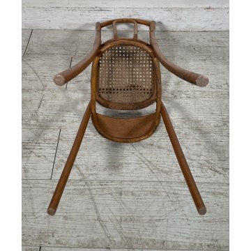 SGABELLO THONET MINIATURA PICCOLO BAMBOLA BAMBOLOTO PAGLIA VIENNA 1900 SEDIA TOY