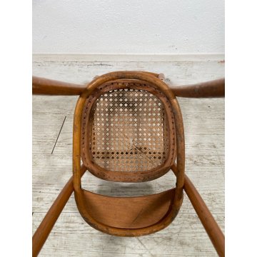 SGABELLO THONET MINIATURA PICCOLO BAMBOLA BAMBOLOTO PAGLIA VIENNA 1900 SEDIA TOY