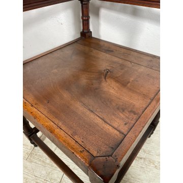 ANTICA SEDIA SCHIENALE DOPPIO AD ANGOLO LEGNO NOCE epoca 1800 OLD chair