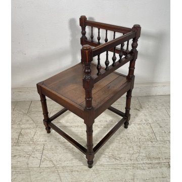 ANTICA SEDIA SCHIENALE DOPPIO AD ANGOLO LEGNO NOCE epoca 1800 OLD chair