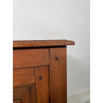 ANTICA PICCOLA CREDENZA LEGNO ABETE epoca '800 DISPENSA MADIA MOBILE OLD SALOTTO