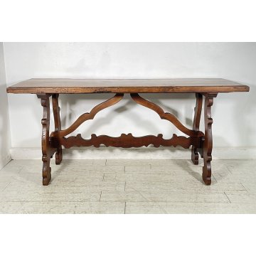 ANITCO GRANDE TAVOLO FRATINO epoca 1600 LEGNO NOCE RETTANGOLO CONSOLLE TABLE OLD