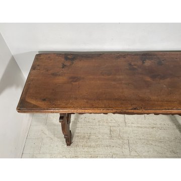 ANITCO GRANDE TAVOLO FRATINO epoca 1600 LEGNO NOCE RETTANGOLO CONSOLLE TABLE OLD