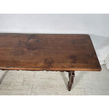 ANITCO GRANDE TAVOLO FRATINO epoca 1600 LEGNO NOCE RETTANGOLO CONSOLLE TABLE OLD