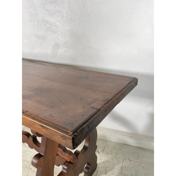 ANITCO GRANDE TAVOLO FRATINO epoca 1600 LEGNO NOCE RETTANGOLO CONSOLLE TABLE OLD