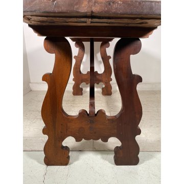 ANITCO GRANDE TAVOLO FRATINO epoca 1600 LEGNO NOCE RETTANGOLO CONSOLLE TABLE OLD