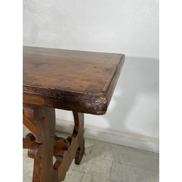 ANITCO GRANDE TAVOLO FRATINO epoca 1600 LEGNO NOCE RETTANGOLO CONSOLLE TABLE OLD