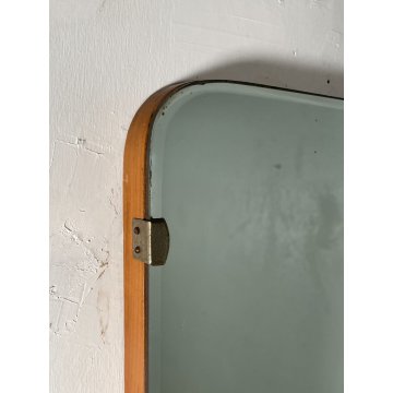 SPECCHIO DA PARETE Design VINTAGE SPECCHIERA ANNI '60 MIRROR LEGNO RETTANGOLARE