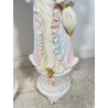 ENORME COPPIA STATUE CERAMICA CAPODIMONTE SCENA ROMANTICA MUSICISTA VIOLINO h100