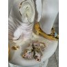 ENORME COPPIA STATUE CERAMICA CAPODIMONTE SCENA ROMANTICA MUSICISTA VIOLINO h100