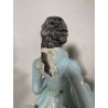 ENORME COPPIA STATUE CERAMICA CAPODIMONTE SCENA ROMANTICA MUSICISTA VIOLINO h100