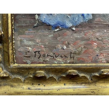 QUADRO DIPINTO OLIO E. Bonivento VENEZIA GONDOLA CANALE Ognissanti GRAN GALA 900