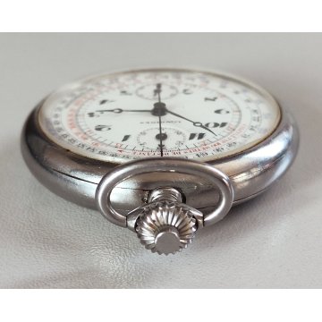 ANTICO OROLOGIO TASCA Longines 18.72 Cronografo ANNI 40 Old Pocket Stop Watch