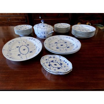 SERVIZIO PIATTI 6 Pers. 24 Pz. Blue Fluted Plain ROYAL COPENHAGEN DANIMARCA '50s