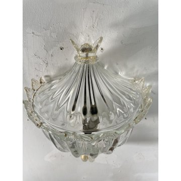 COPPIA APPLIQUE PARETE Lanterna COPPA VETRO Murano ORO Barovier & Toso ART DECO