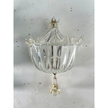 COPPIA APPLIQUE PARETE Lanterna COPPA VETRO Murano ORO Barovier & Toso ART DECO