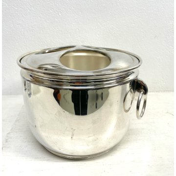 SECCHIELLO GHIACCIO Zanetta 3 BOTTLE Champagne COOLER BUCKET SILVER PLATED '70s