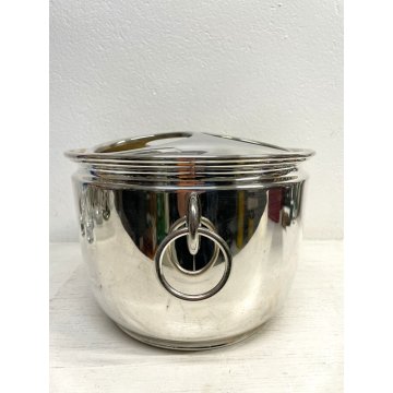 SECCHIELLO GHIACCIO Zanetta 3 BOTTLE Champagne COOLER BUCKET SILVER PLATED '70s