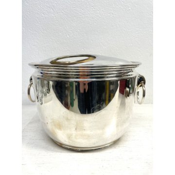 SECCHIELLO GHIACCIO Zanetta 3 BOTTLE Champagne COOLER BUCKET SILVER PLATED '70s