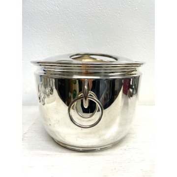 SECCHIELLO GHIACCIO Zanetta 3 BOTTLE Champagne COOLER BUCKET SILVER PLATED '70s