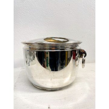 SECCHIELLO GHIACCIO Zanetta 3 BOTTLE Champagne COOLER BUCKET SILVER PLATED '70s