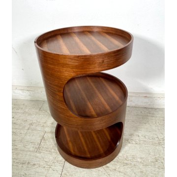 COMODINO DESIGN VINTAGE epoca '1970 LEGNO CURVATO STILE LUIGI CACCIA DOMINIONI