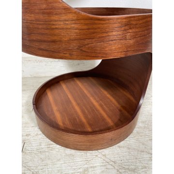 COMODINO DESIGN VINTAGE epoca '1970 LEGNO CURVATO STILE LUIGI CACCIA DOMINIONI