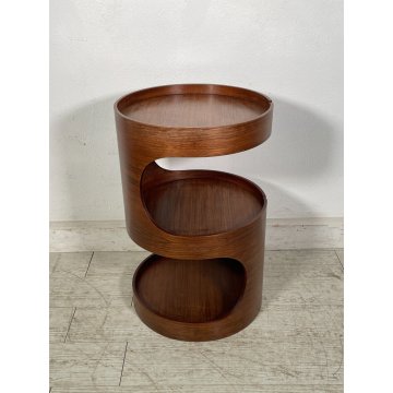 COMODINO DESIGN VINTAGE epoca '1970 LEGNO CURVATO STILE LUIGI CACCIA DOMINIONI